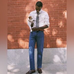 Slim Broken-In 100% Cotton Oxford Button Down Shirt Size M White Pink Stripes Up